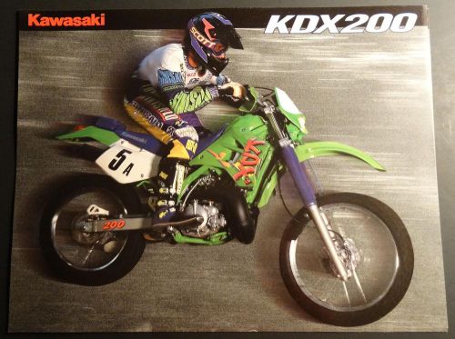 1995 kawasaki motorcycle kdx200 sales brochure single page 2 sided  (310)