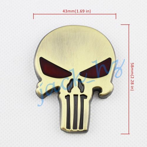 Car accessories trim emblem badge logo sticker punisher pirate skull decal decor