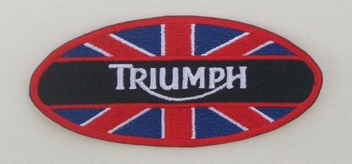 Triumph motorcycles oval patch in red, white, blue, and black