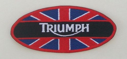 Triumph motorcycles oval patch in red, white, blue, and black