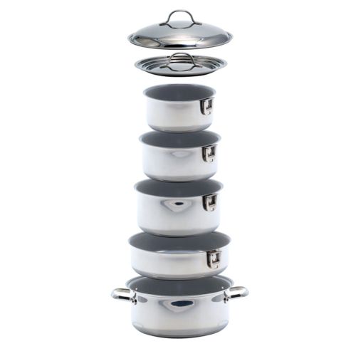 Kuuma 58376 10-piece ceramic nesting cookware set stainless steel