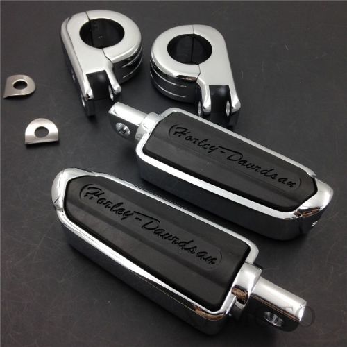 Front offset mount 1.25&#034; highway flame foot pegs p clamps for honda goldwing