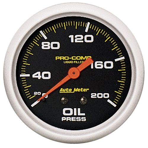 Auto meter 5422 oil pressure gauge 2-5/8&#034;, 0-200 psi, mechcanical, pro