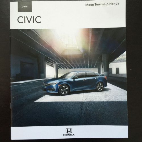 2016 honda civic dealer sales brochure 18 pages *new*