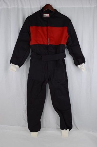 Rjs racing sfi 3-2a/1 new 1 pc suit youth 12/14 fire suit black &amp; red