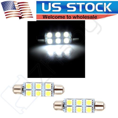 2x 6000k white led lights lamp 44mm festoon 1.7inch step courtesy bulbs 212-2 us