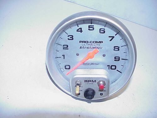Autometer 5&#034; pro comp 10,000 rpm memory tachometer for standard ignition #4494