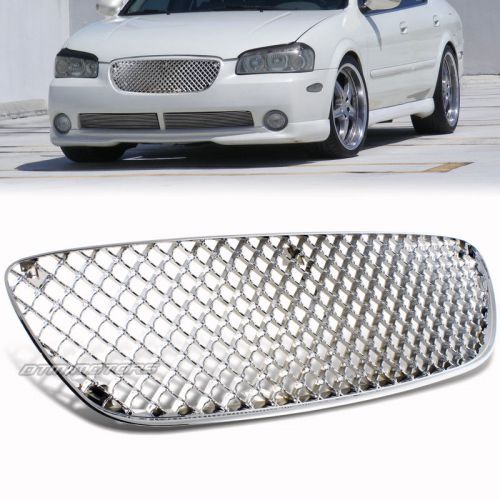 Chrome abs mesh style front grille grill for 2002-2003 nissan maxima gle gxe se