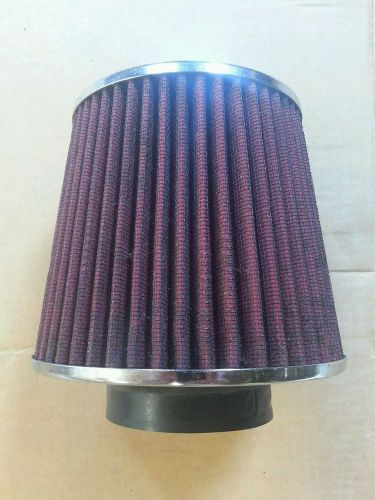 Red universal 3.0&#034; cone style wide air filter auto