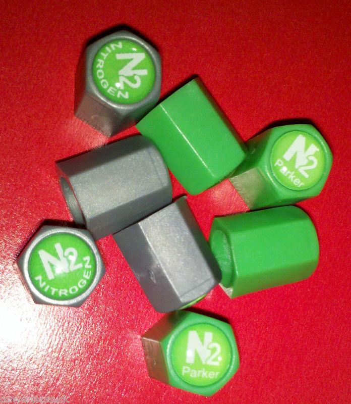 Buy valve stem caps grey green 2 sets tpms safe in Hinsdale, New