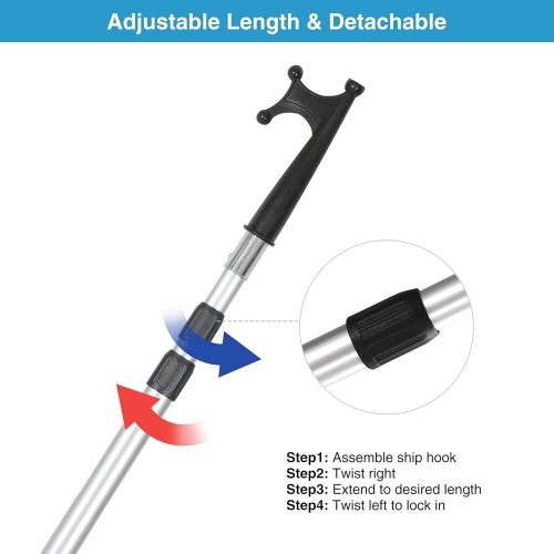 Boat Hook Telescoping Extension Pole Floating Unbreakable Extending 4 To 8 Feet, US $31.67, image 3