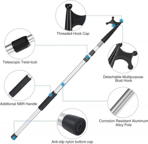 Boat Hook Telescoping Extension Pole Floating Unbreakable Extending 4 To 8 Feet, US $31.67, image 5