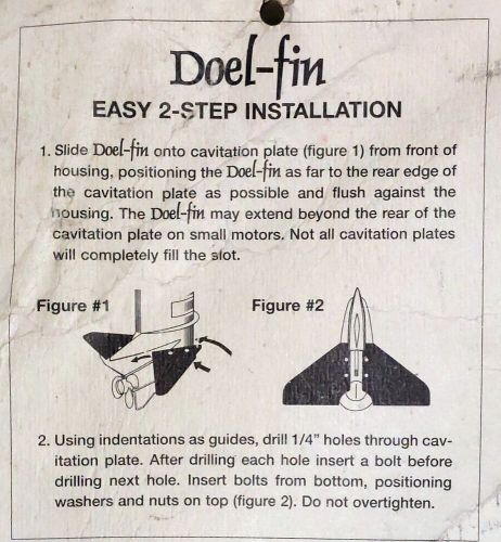 Doelcher DOEL-FIN Boat Hydrofoil Stabilizer Fits all Outboards/Outdrives US-Made, US $40.00, image 4