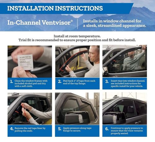 AVS In-Channel Rain Guards 19-24 Chevy/ GMC/ Silverado/ Sierra 1500- 194805 Smok, US $63.99, image 4