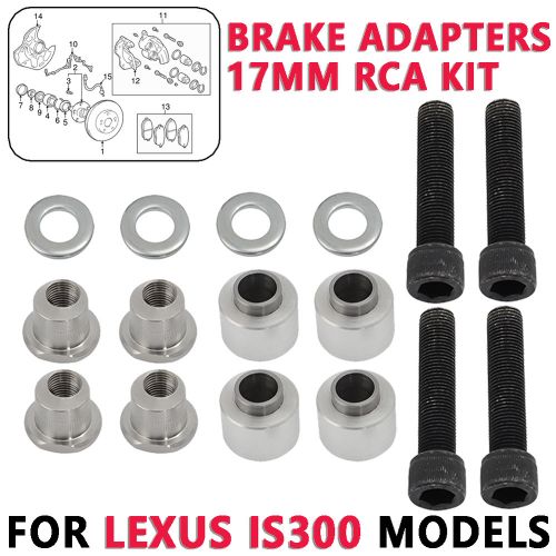 For Lexus IS300 Brake Upgraded Stainless Brake Caliper Adapters + 17mm RCA Kit, US $119.99, image 11