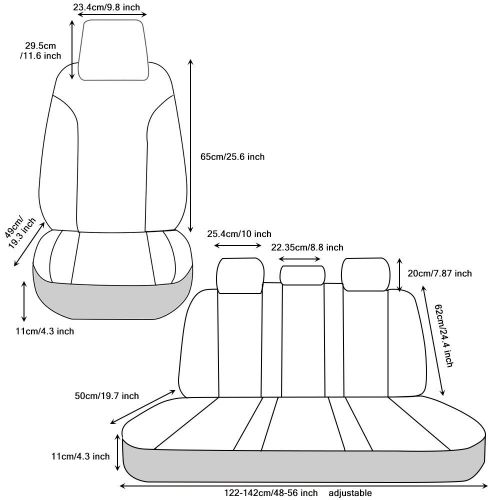Car Seat Covers 5-Seats Front rear for Hummer PU Leather Cushion MH112 Wine, US $129.00, image 5