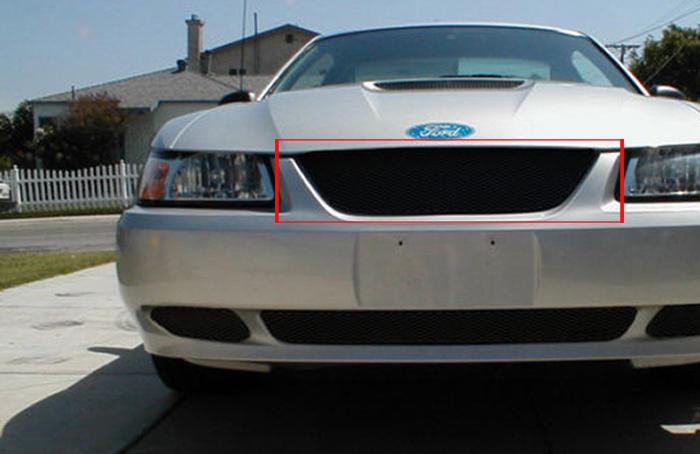 1999-2004 ford mustang grillcraft black grille 1pc upper mx grill for5015b