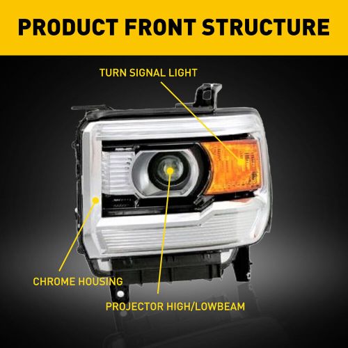Headlights Assembly FOR 2014-2019 GMC Sierra W/ Projector Driver+ Passenger EXC, US $194.99, image 4