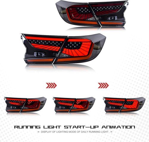 Dynamic turn signal led tail lights for honda accord - weather-resistant design