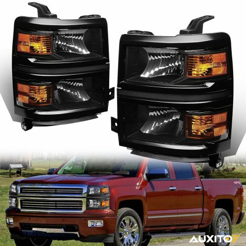 For 14-2015 Chevy Silverado 1500 Pickup Headlamp Headlight Black Left Right EOOH, US $135.99, image 8