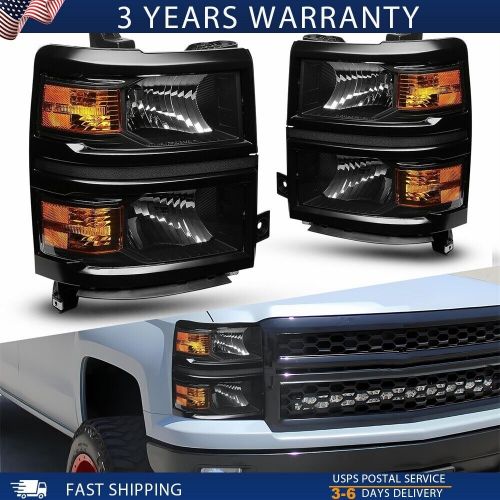 For 14-2015 Chevy Silverado 1500 Pickup Headlamp Headlight Black Left Right EOOH, US $135.99, image 13