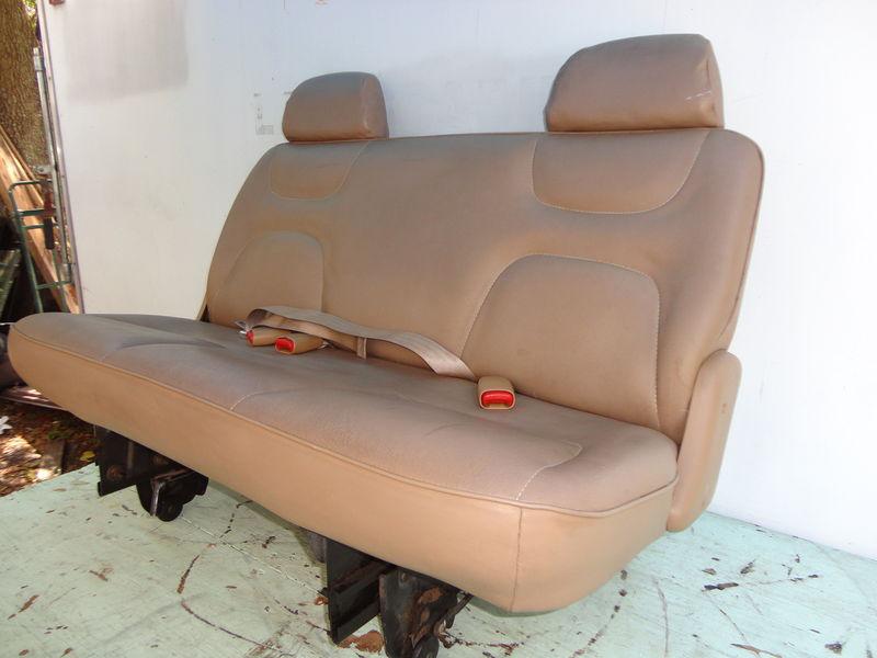 96-00 T&C Caravan Voyager 3rd Row Seat Rear Bench Leather w/Headrests Buckles d, US $180.00, image 3
