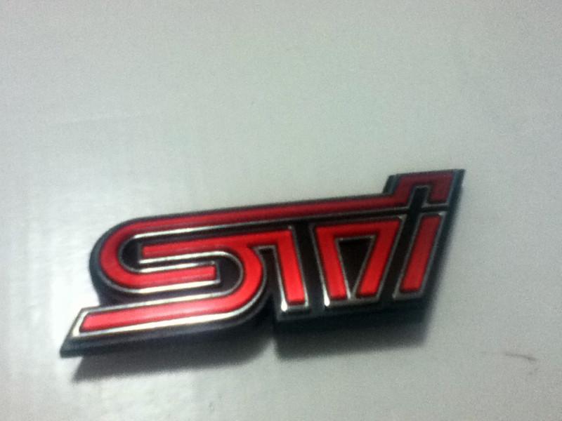 11-12 subaru wrx sti front grill emblem (sti) #2