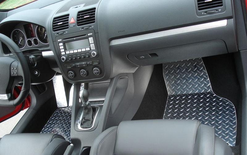 Buy VW Mk5 rabbit GTI jetta aluminum floor mats. Real METAL custom