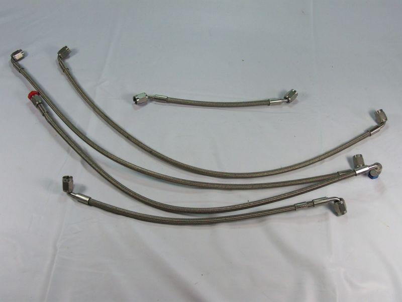 Nascar lot of  5 assorted stainless steel brake lines an-3