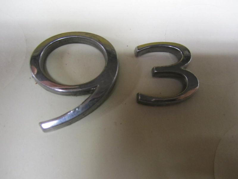 Saab 9-3 saab 9 3 1999-2003 emblem ornament " 9 3 "  chrome