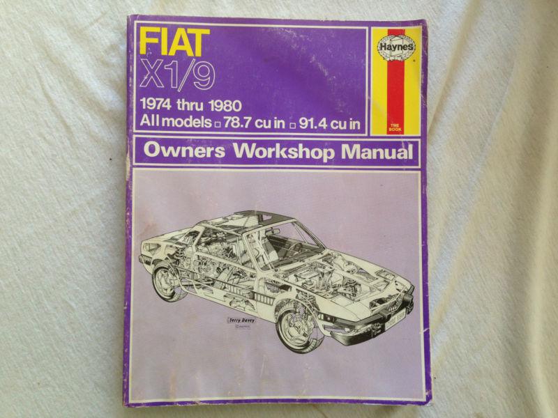 Haynes owners workshop manual fiat x 1/9 1974 - 1980