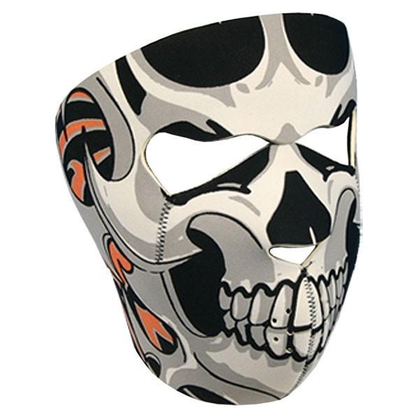 2 in 1 reversible motorcycle biker, skiers neoprene face mask - tribal skull!