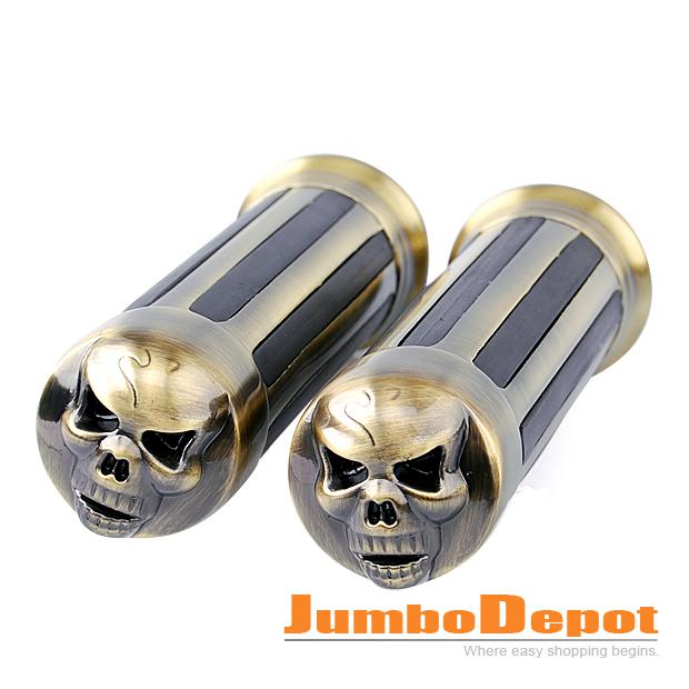 Buy Bronze Skull Motorbike Hand Grip Handlebar for 1"Harley Sportster