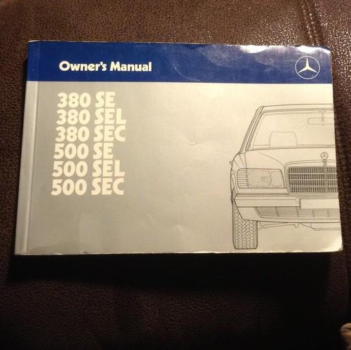Owner's manual mercedes benz 380se 380sel 380sec 500se 500sel 500sec nr 126