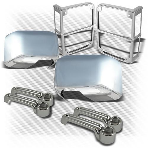 07-13 wrangler 4dr door handle (w/o pass.) + mirror cover + tail light bezel set