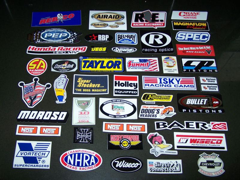  lot of 50 tool box size hot rod and racing company stickers 