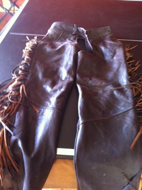 Harley men's brown distressed leather chaps size L, US $149.00, image 2