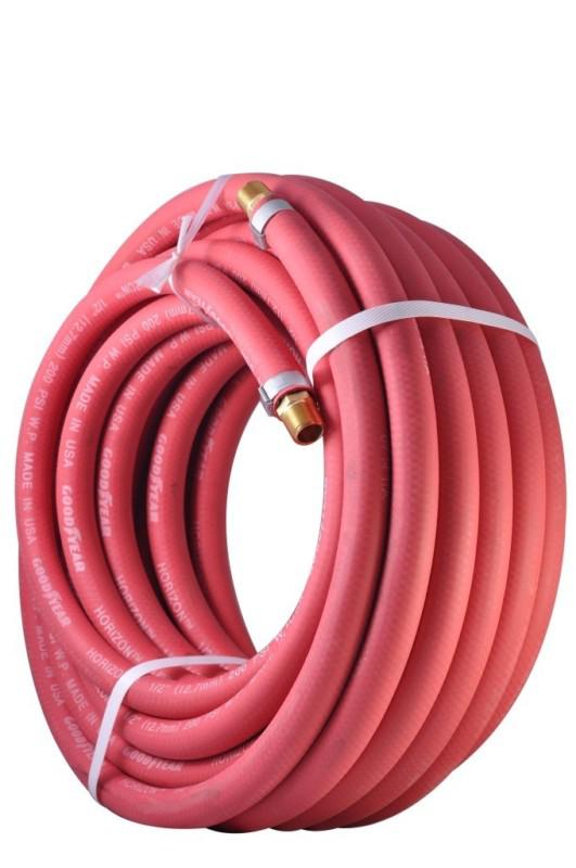 50ft x 1/2" id goodyear rubber air hose 200 psi oil/grease resistant shop tools