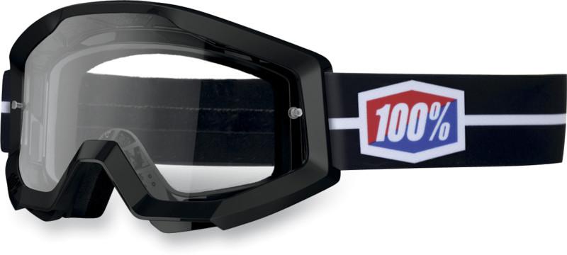 100% strata-mx motocross adult goggles,black suit(black/white stripe),clear lens