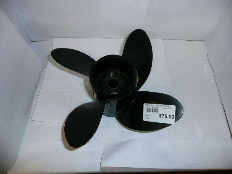 4 blade evinrude johnson propeller 10.5 inch by 16 pitch aluminum