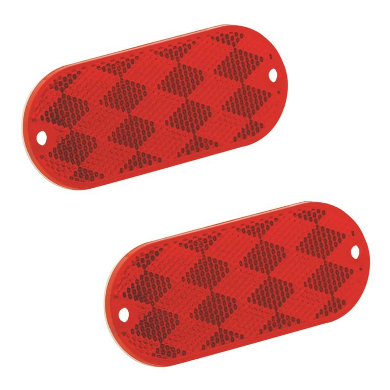 74-78-010 bargman reflector oblong red with mounting holes and adhesive back