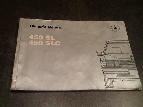 Mercedes benz 450 sl / 450 slc original owners manual - 107 silver