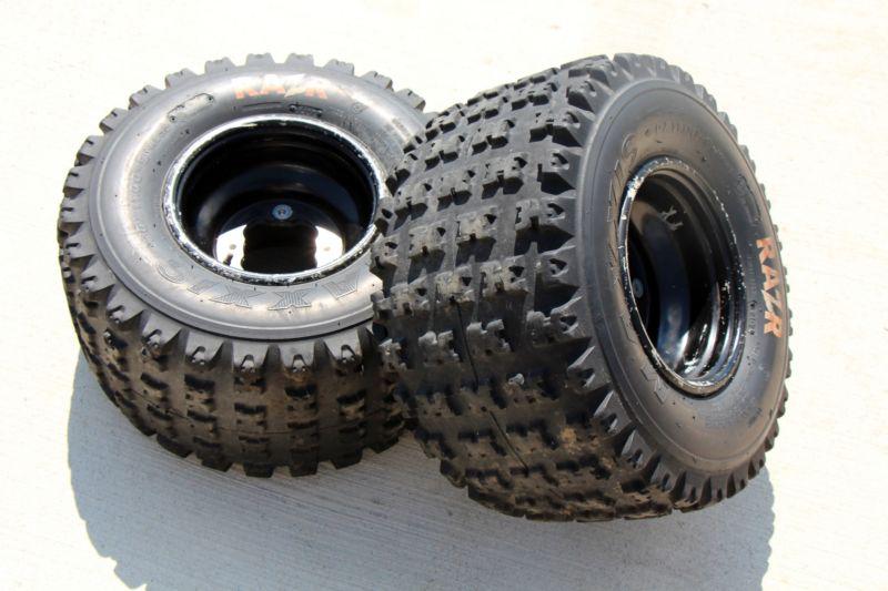 Maxxis razr 20 rear tires wheels aluminum rims yamaha banshee yfz450 raptor y-68