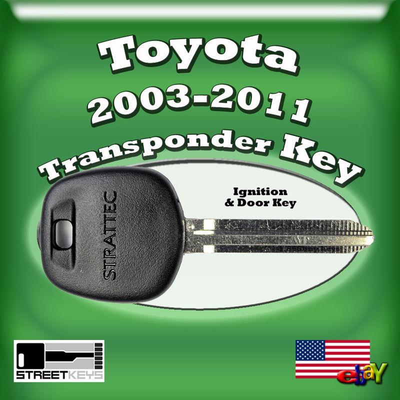 Toyota transponder ignition door key blank 2003 04 05 06 07 08 09 10 11 12