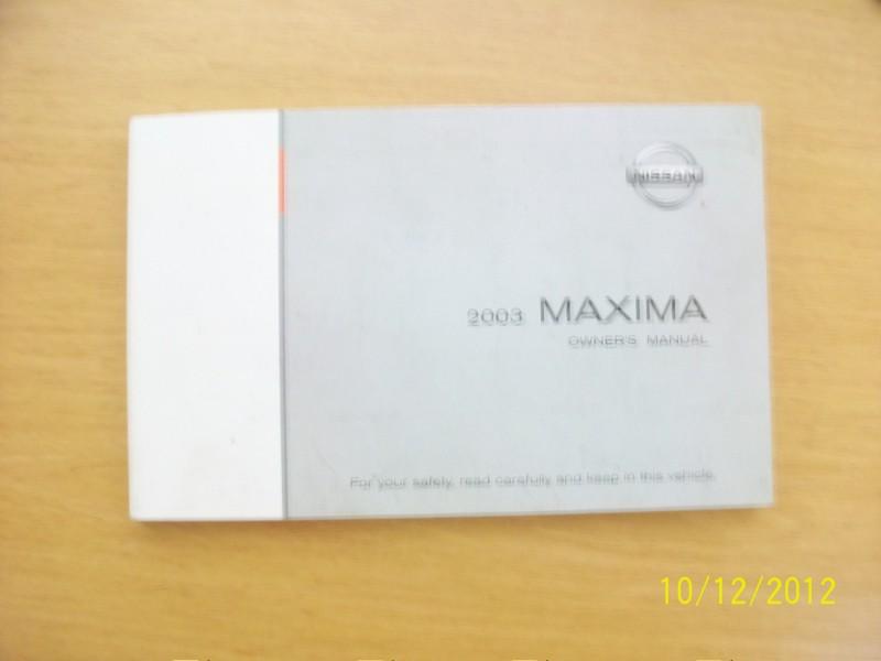 2003  niissan maxima  owners manual