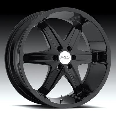 22" milanni kool whip 6 sierra silverado qx4 suburban black wheels rims 