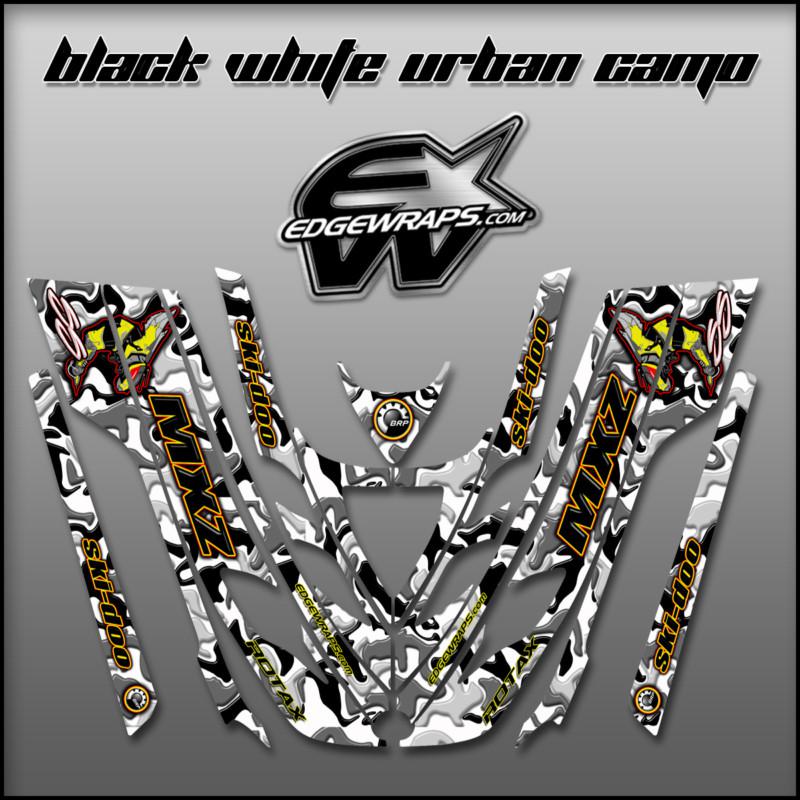 Ski doo zx sk 99, 00, 01,02,03 mxz 600 800 custom graphics - black white urban 