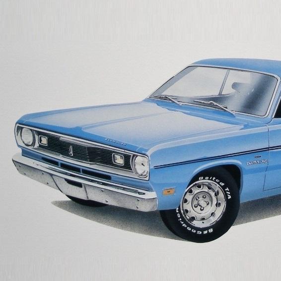 Plymouth duster 1970 1971 1972 1973 198 225 - 13 old dealer art prints posters