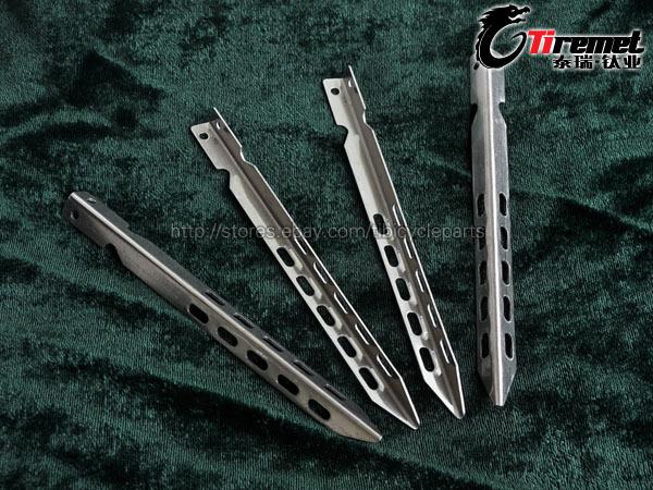 Titanium ti outdoor camping tent pegs stakes hook lot of 4pcs