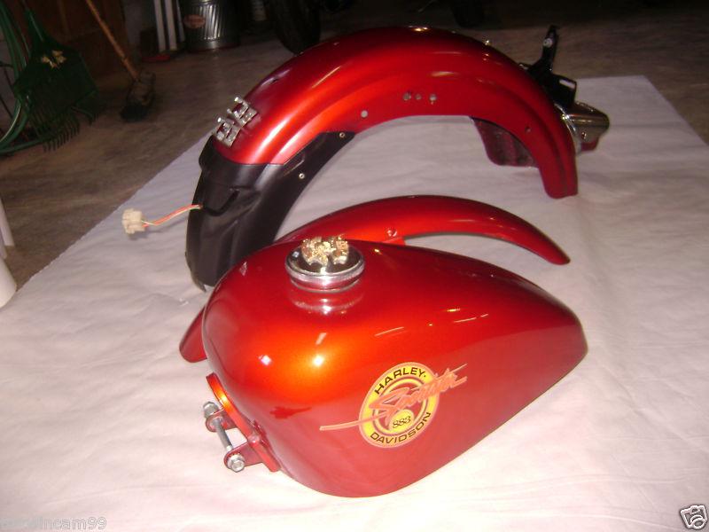 Harley-davidson sportster oem red tank & fender set  1990  82-93xl883/1100/1200